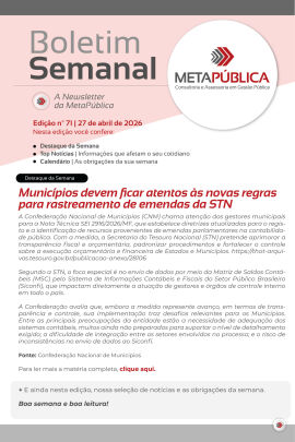 Imagem da notícia BOLETIM SEMANAL Nº 71 - 27 DE ABRIL DE 2026